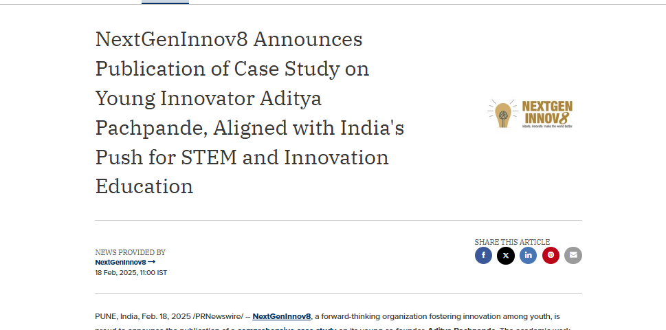 case study on Aditya Pachpande, co-founder of NextGenInnov8